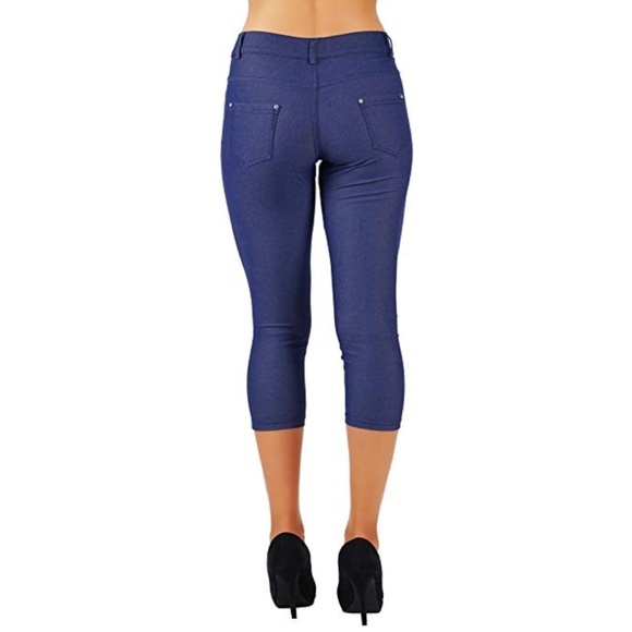 Jean Look Jeggings Slim Fit Pull Up Pants  - Picture 4 of 5